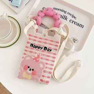 Cute Smartphone bag /Knit Mini bag /Crossbody bag